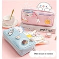 thumbnail image 5 of Estuche para lápices Kawaii con 3 pines Estuche para lápices estético Papelería Kawaii Útiles escolares Kawaii (rosa), 5 of 5