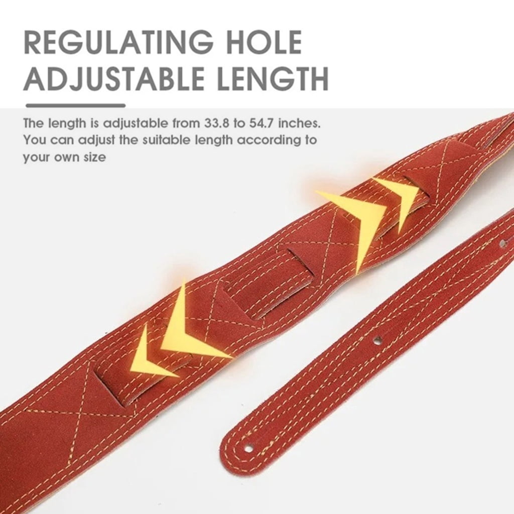 Breathable Guitar Strap PU Leather Strong Stitching Ergonomic Design Bass Shoulder Suitable for Secure Hold
