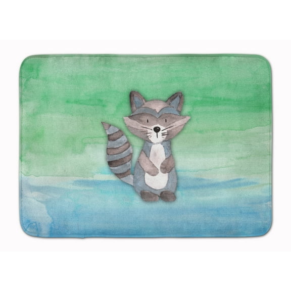 Raccoon Watercolor Machine Washable Memory Foam Mat