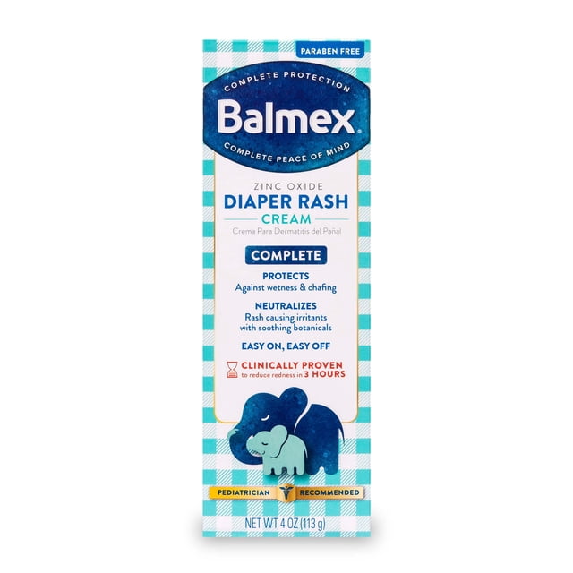 Balmex Crema de protección completa para la dermatitis del pañal, 4 oz