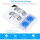 thumbnail image 4 of Soporte vertical con ventilador de refrigeración para Xbox Series S, con estación de carga doble para mandos, 2 baterías recargables de 1400 mAh y soporte para auriculares, 4 of 7