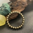 thumbnail image 5 of Natural Pyrite Stone Beaded Bracelet for Men Women Unisex Handmade Stretch Wealth Attracting Meditation Yoga Jewelry, 5 of 5