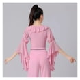 thumbnail image 4 of Latin Dance Tops for Women Ballroom Dance Leotard Long Sleeve Salsa Rumba Waltz Performance Costumes, 4 of 5