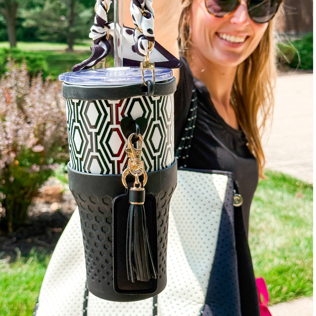 Biddlebee Tumbler Accessory Set with Water Bottle Handle, Straw Topper