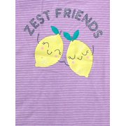 Infant Toddler Girls Zest Friends Purple Striped Short Sleeve T-Shirt 3T