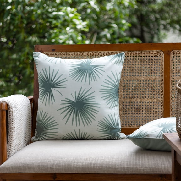 Harlow Hill Olympia 22" x 22" Sage Green/White Floral Polyester Adult Decorative Throw Pillow Cover