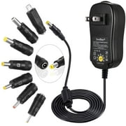 SoulBay Multi Voltage Universal AC/DC Adapter with 8 Tips, 3V to 12V 2A Regulated Switching Power Adapter for Home Electronics DVD Player DVR Camera Tablet Radio