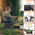thumbnail image 4 of Romswi Oversized Folding Camping Chair, 450lbs Heavy-Duty Portable Outdoor Chair with Padded Back, Adjustable Armrest, Cooler Bag, Side Pockets, Foldable Fishing Lawn Chair for Camping, 2 Pack, Black, 4 of 7