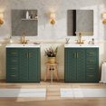 thumbnail image 3 of Euroco 60'' Bathroom Vanity with Ceramic Sink Combo,Solid Wood Frame Bathroom Storage Cabinet, Freestanding Vanity Set with 3 Drawers& Soft Closing Doors, 3 of 8