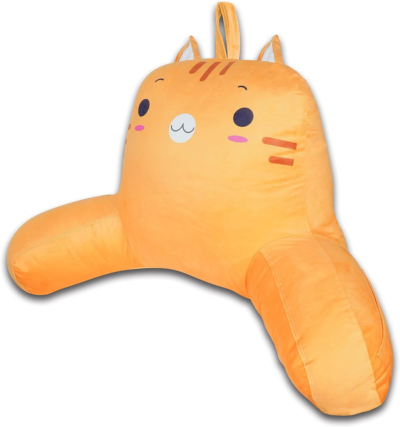 Reading Pillow for Kids, Orange Cat Backrest Pillows for Sitting in Bed