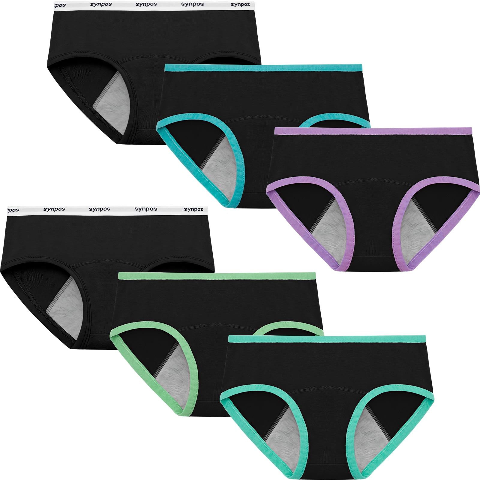 Juniors Underwear Packs Cotton Briefs for Young Girls and Teens, 6 Pack