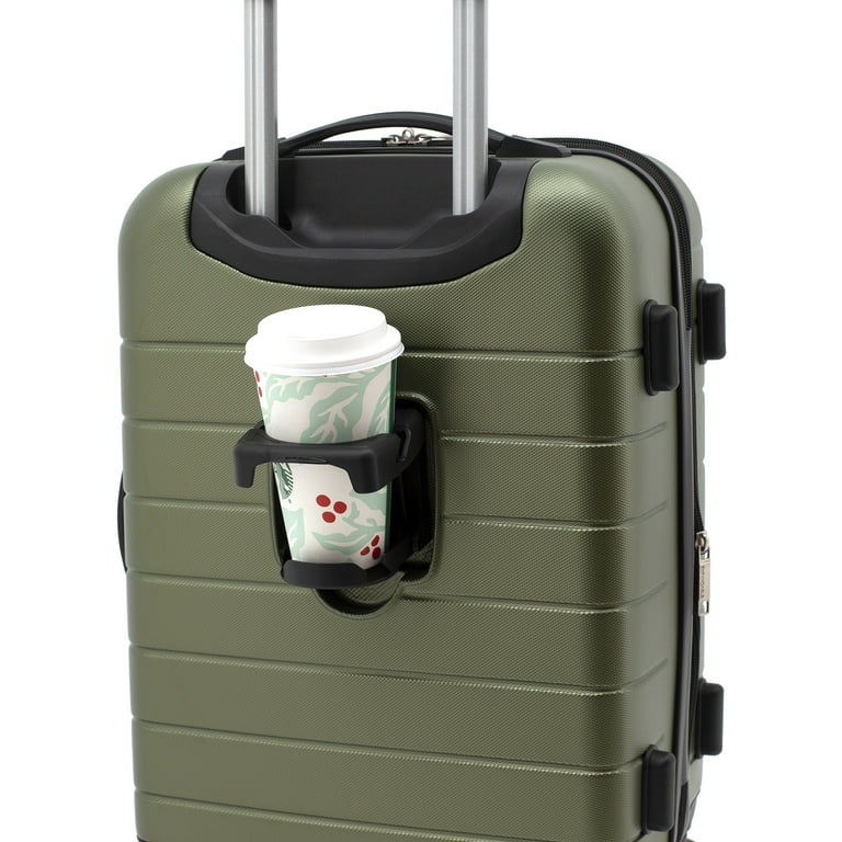 Wrangler 3 Piece Luggage Set with Cup Holder and USB Port, Olive Green 