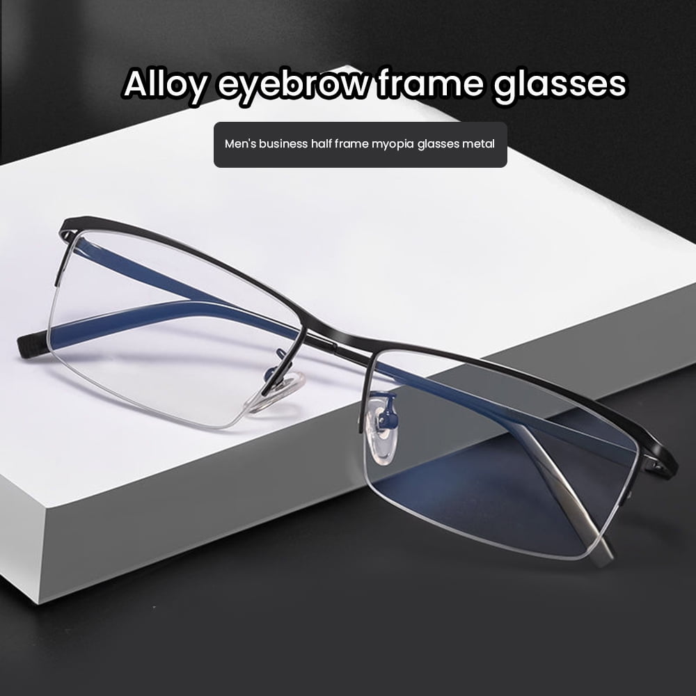Half Rim Myopia Glasses for Business Unisex Metal Frame Grade Glasses With Grade 250 Gun