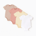 thumbnail image 1 of PatPat Baby Boy/Girl 4-Piece Modal Solid Color Rompers Set, 1 of 5