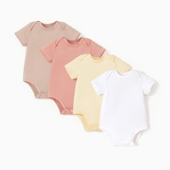 PatPat Ensemble de Barboteuses 4 Pcs en Modal Uni pour Bébé Garçon/fille