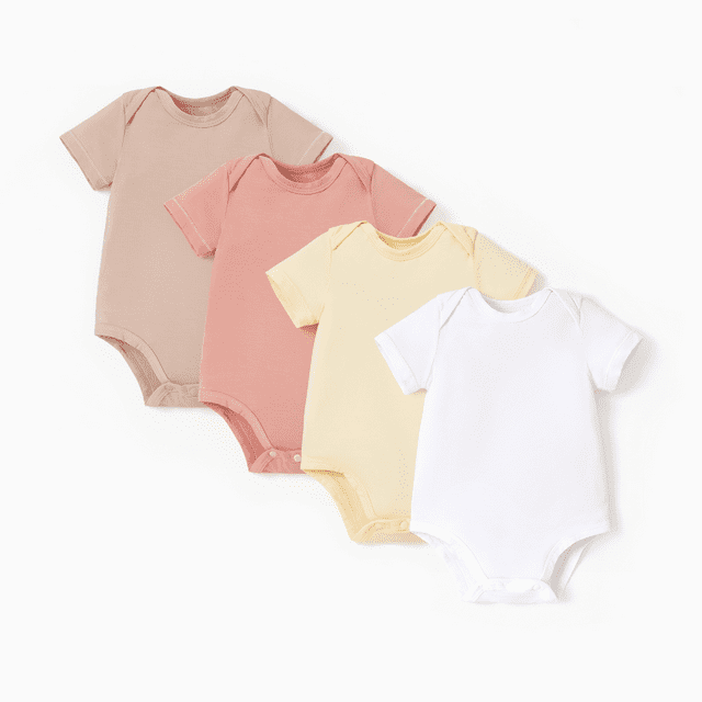 PatPat Ensemble de Barboteuses 4 Pcs en Modal Uni pour Bébé Garçon/fille