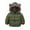 Green, variant on lnmuld Kids Jacket Reversible Girls Hooded Jacket with Bear Ears Winter Warm Thickened Padded Coat Long Sleeve Outwear for Cold Weather Solid Color Size:3-4 Years