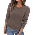 thumbnail image 3 of BTFBM Womens Sweaters Long Sleeve Crewneck Pullover Tops Dressy Casual Lightweight Knit Sweater,Small Hollow Out Boho Shirts, Fall Fashion,Winter Layer Basic Clothes,Business Casual Outfits, 3 of 9