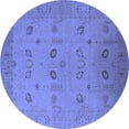 thumbnail image 1 of Ahgly Company Machine Washable Indoor Round Oriental Blue Traditional Area Rugs, 3' Round, 1 of 4