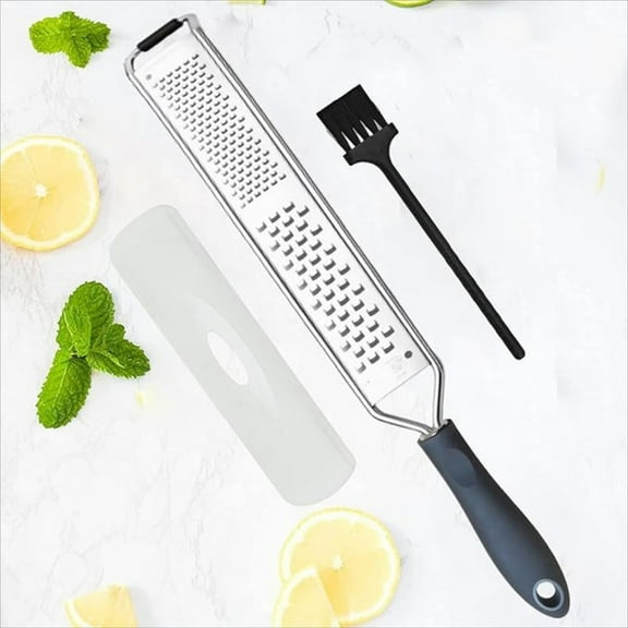 OFEFE 2-in-1 Lemon Parmesan Cheese Zester & Food Shredder - Professional Kitchen Grater Tool for Citrus, Garlic, Vegetables & Fruits / 15" Tall with Ergonomic Handle / Designed by Chefs