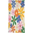thumbnail image 5 of 70s Retro Flower Tablecloth, 60s Vintage Groovy Daisy Flowers Boho Hippie Bright Colorful Floral Print Table Cover for Party Picnic Dining Room Kitchen 60x120inch, 5 of 6