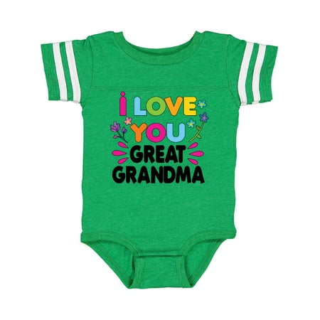 

Inktastic I Love You Great Grandma with Flowers Gift Baby Girl Bodysuit