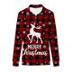 thumbnail image 3 of Sudadera sin capucha Gibobby con media cremallera y Estampado navideño para mujer Vino XL, 3 of 4
