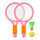 thumbnail image 2 of Juego de tenis de bádminton para niños, raquetas de tenis para niños con lanzadera de pelota, raqueta de bádminton Rosa, 2 of 8