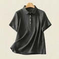 thumbnail image 2 of Womens Tops, Womens Shirts One Quarter Button Down Work Tops Casual Dressy Office Blouses Comfy Breathable Summer Tee Tops Black L, 2 of 7