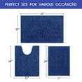 thumbnail image 6 of HAKUNA Striped Denim Blue Bathroom Rug Set 3 Pieces Ultra Soft, Non Slip Chenille Toilet Mat, Absorbent Plush Shaggy Bath Mats for Bathroom, Bedroom, Kitchen, 6 of 7