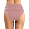 thumbnail image 2 of Women's High Cut Swim Bottoms - Ruched Beach Shorts with Drawstring - Full Coverage Swimsuit Bottom, S-XXL, 2 of 5