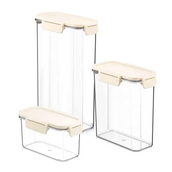 Sorbus 3-Pack Clear Narrow Airtight Food Storage Containers – Assorted Sizes Pantry Organizer