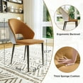 thumbnail image 6 of 63 in-86 in Extendable Dining Table Set for 4-8, Faux Marble Kitchen Table with Golden Base, Modern Rectangular Dinner Room Table with PU Leather Upholstered Chairs(Table + 6 Orange Chairs), 6 of 9