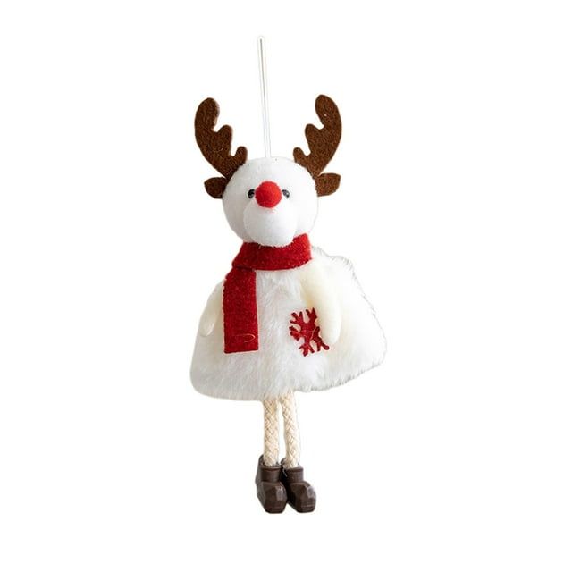 Adornos de muñecas navideñas, decoraciones colgantes para árboles de Navidad, muñecas de felpa hechas a mano para suministros para fiestas navideñas, Alce Macarena Manualidades colgantes de Papá Noel