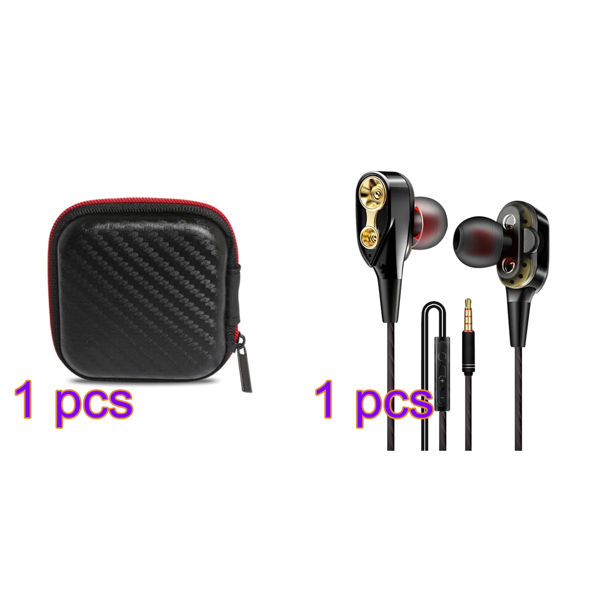 Wired Earphone High Bass Dual Drive Stereo In Ear Earphones with Microphone Earb 