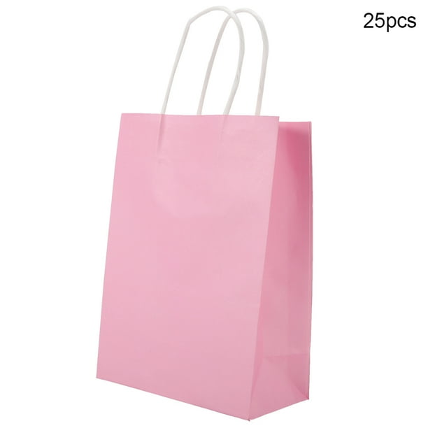 25 Bolsas De Con Asa, Papel Kraft, Color Atractivo, Bolsa De Para Compras, Salidas Y Más