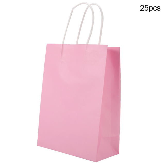 25 Bolsas De Con Asa, Papel Kraft, Color Atractivo, Bolsa De Para Compras, Salidas Y Más