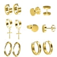 thumbnail image 1 of ZZwxWA 50 % de Réduction Ensemble de 6 Boucles d'Oreilles Mode Punk en Acier Inoxydable pour Hommes, 1 of 5