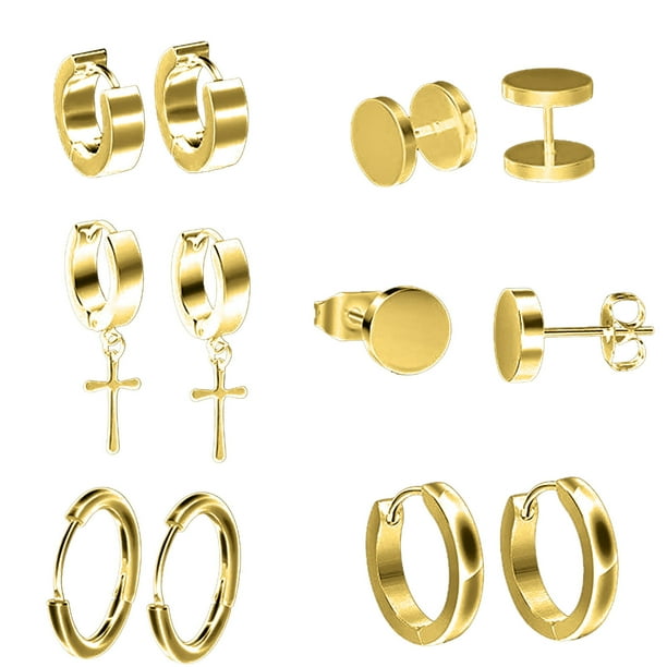 Midsumdr Earrings For Women,6Pcs Fashion Punk Earring Set Stainless