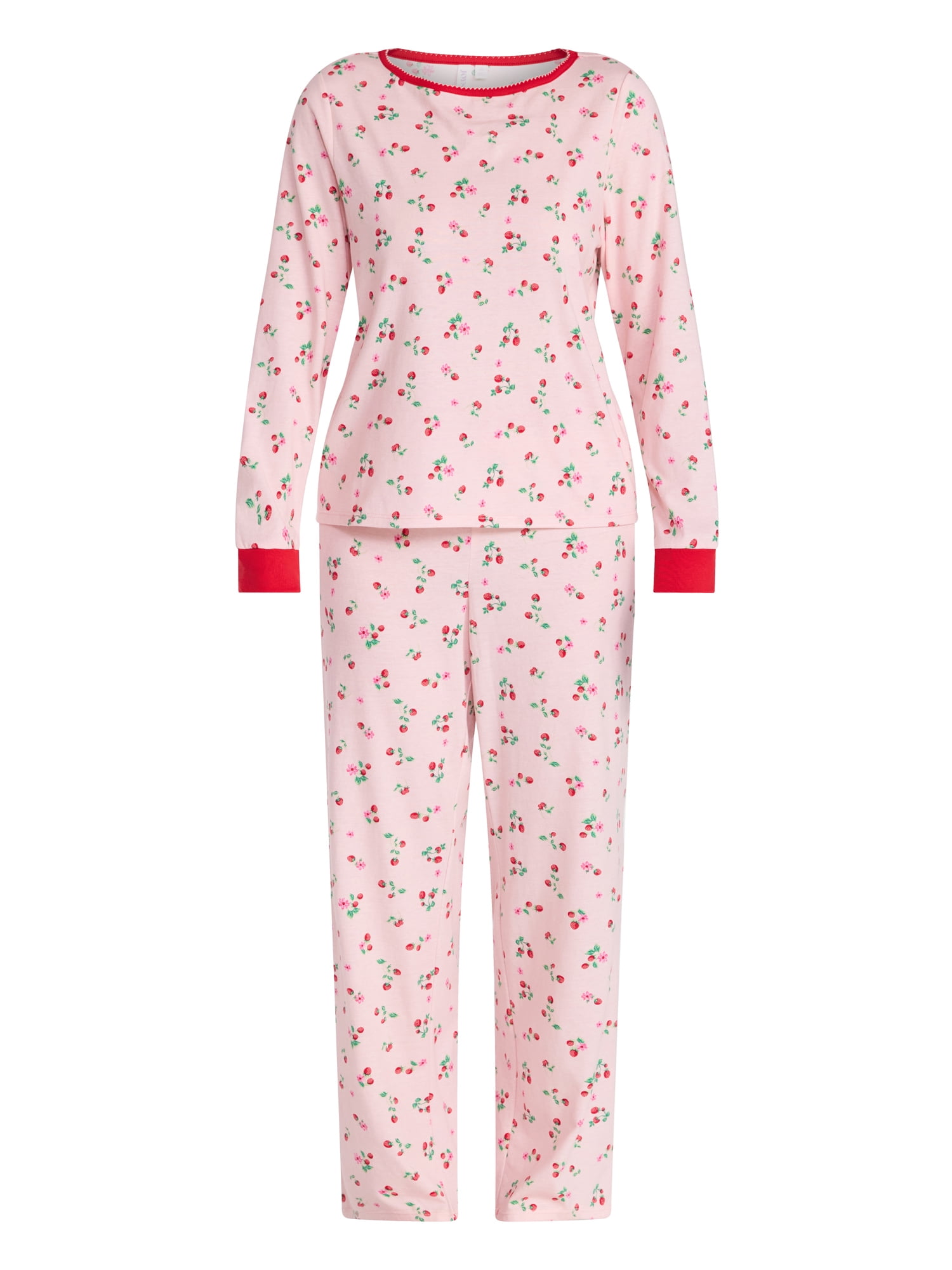 Joyspun Women's Mommy-Daughter Family Matching Cotton Blend Sleep Top and Pants Pajama Set, 2-Piece, Sizes XXS-3X