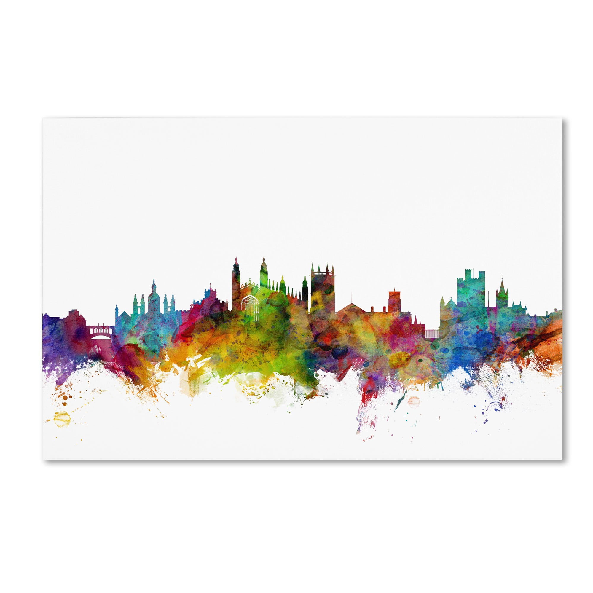 Trademark Fine Art "Cambridge England Skyline" Canvas Art by Michael Tompsett