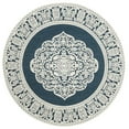 thumbnail image 4 of SAFAVIEH Marbella Beatrice Traditional Area Rug, Dark Blue/Ivory, 6' x 6' Round, 4 of 10