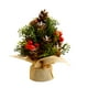 thumbnail image 2 of 5.12inches Mini Christmas Tree Ornaments Christmas Ambience Desktop Red Fruit Linen Christmas Tree Decorations, 2 of 6