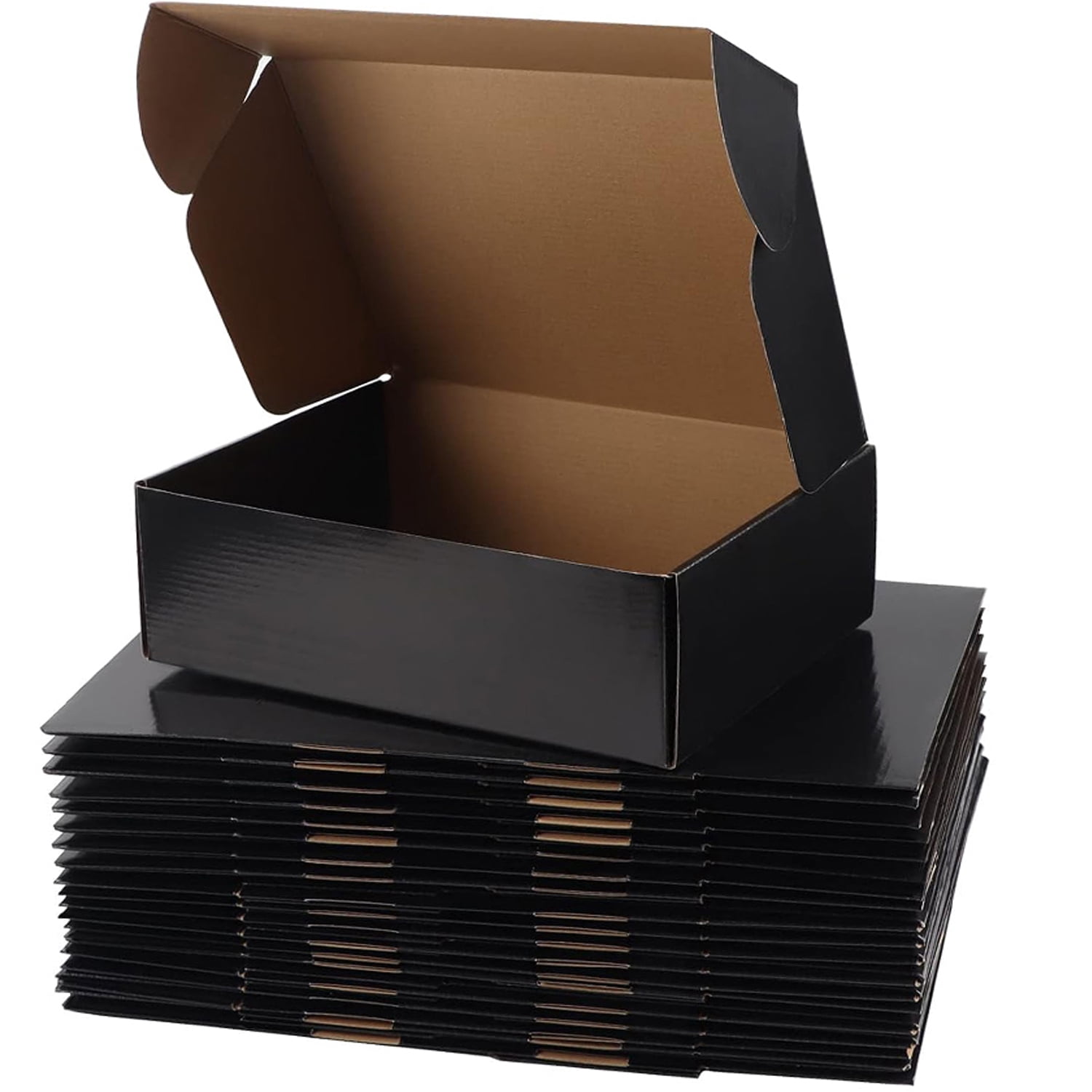 Ucanpack Corrugated Mailer Box Packing Supplies For Moving Black (Kraft Inside) Large 18 x 18 x 2¾" - 25 Pcs