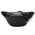 thumbnail image 1 of ITFABS Women Chain Leather Waist Bag Fanny Pack PU Shoulder Messenger Packs, 1 of 8