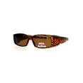 thumbnail image 1 of Womens Rhinestone Rectangular Polarized Fit Over Glasses Sunglasses Tortoise Black Tortois Brown, 1 of 4