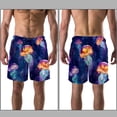 thumbnail image 3 of luoweisi Men's Beach Shorts Quick Dry Swim Trunks with Mesh Lining Colorful Jellyfish S, 3 of 5