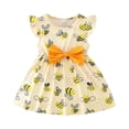 thumbnail image 3 of NAFUU Toddler Girl Dress Summer Fly Sleeve Round Neck With Adorable Print With Bow Detail Cute For Infant Party Dresses For Girls Sizes 18-24 Months, 3 of 9