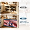 thumbnail image 4 of Independence Day Gnomes Cabinet Curtain 32"Wx55"L, Dustproof Pantry Door Curtain with Self Adhesive Tape, 4th of July Red Striped Tall Storage Cover Privacy Drape for Bathroom Kitchen Laundry Room, 4 of 9