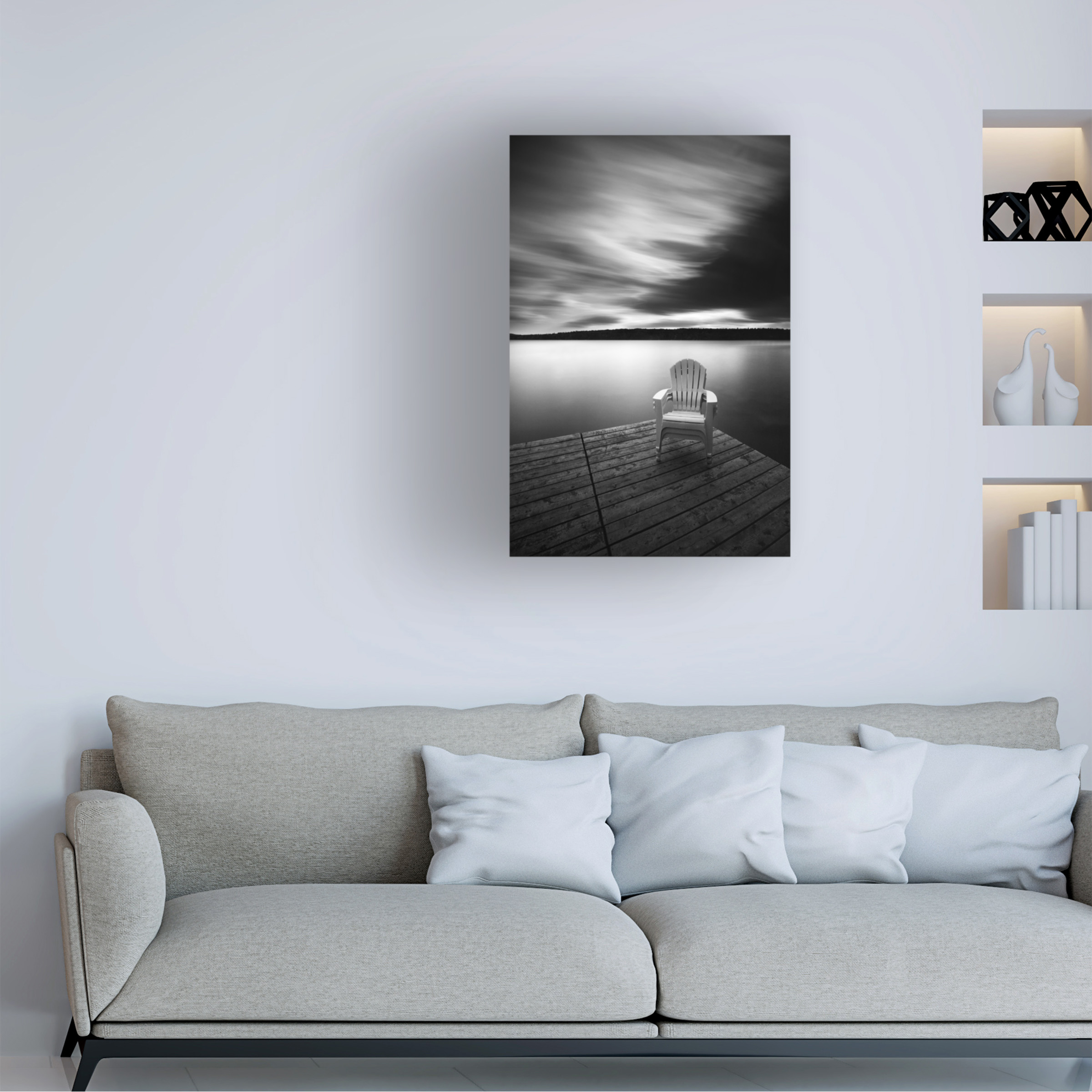 Trademark Fine Art 'Vacationland (Three Stacked Chairs)' Canvas Art by Geoffrey Ansel Agrons